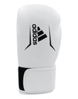 White boxing glove with black adidas logo.