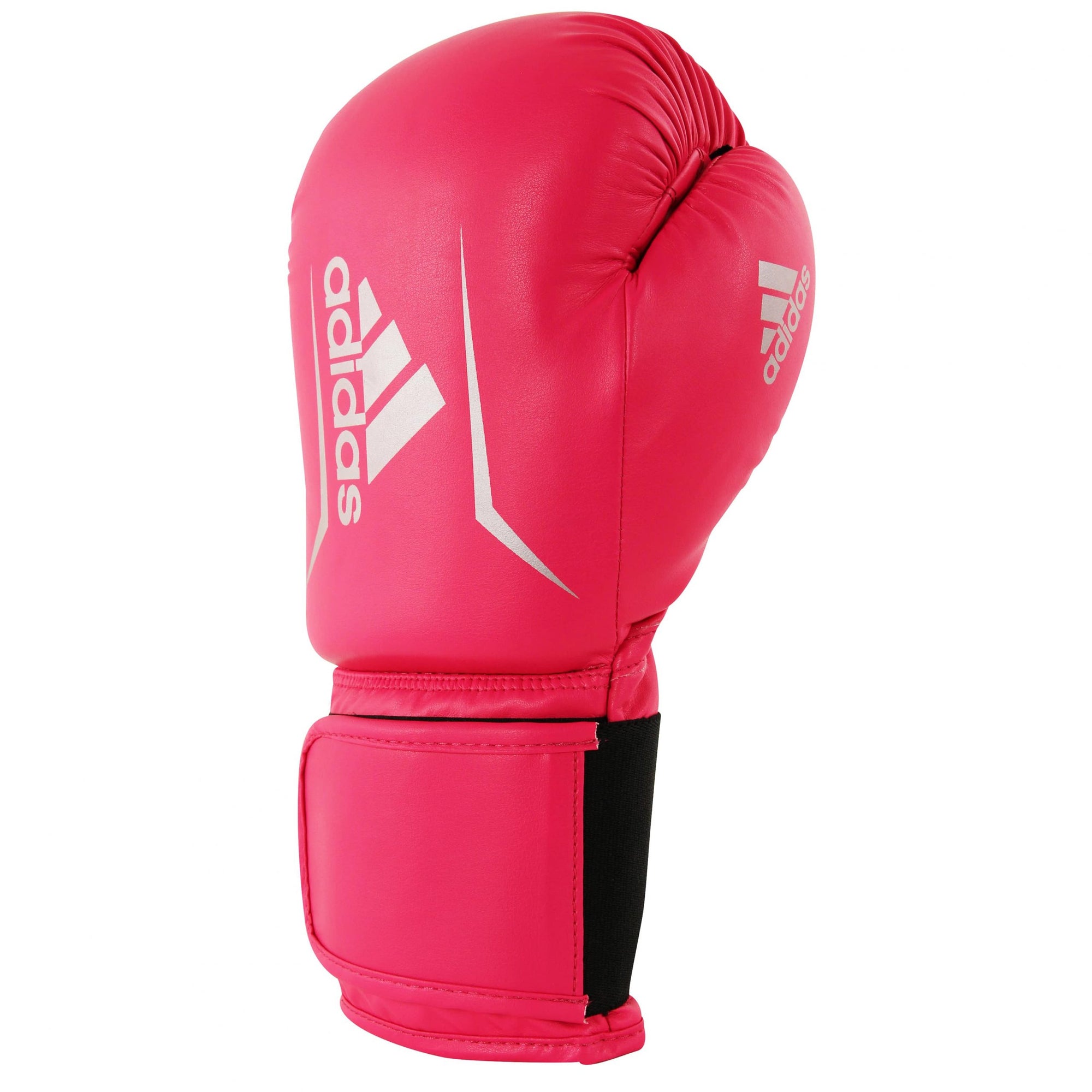 Pink boxing glove with white text, 14 oz weight option.