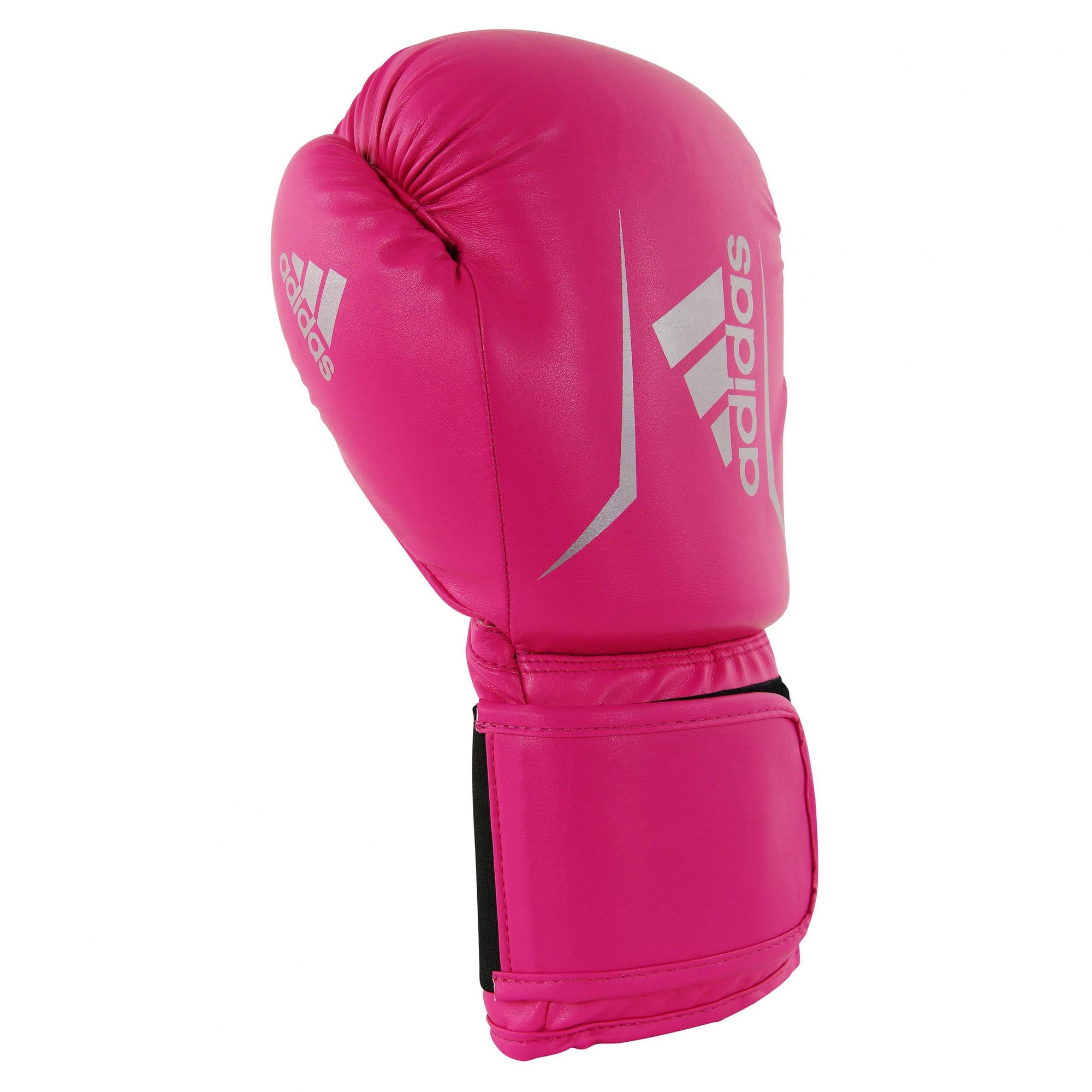 Pink boxing glove with white text, 16 oz option displayed.