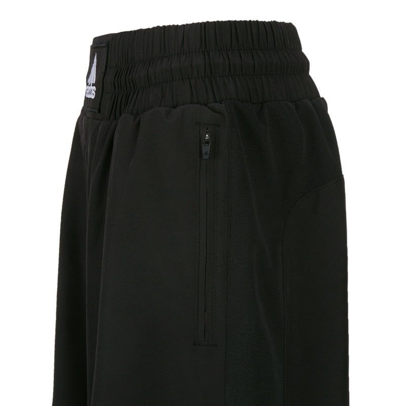 Black Adidas BOXWEAR TECH shorts with zipper, thigh-length inner lining.