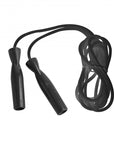 Black jump rope on a white background.