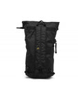 Black backpack with zippers, adidas camo military sack bag.