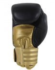 Black and gold Adidas Hybrid 200 leather boxing glove.