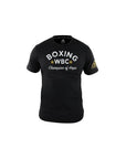 Black shirt with white text, adidas WBC T-Shirt, 100% cotton, unisex fit.