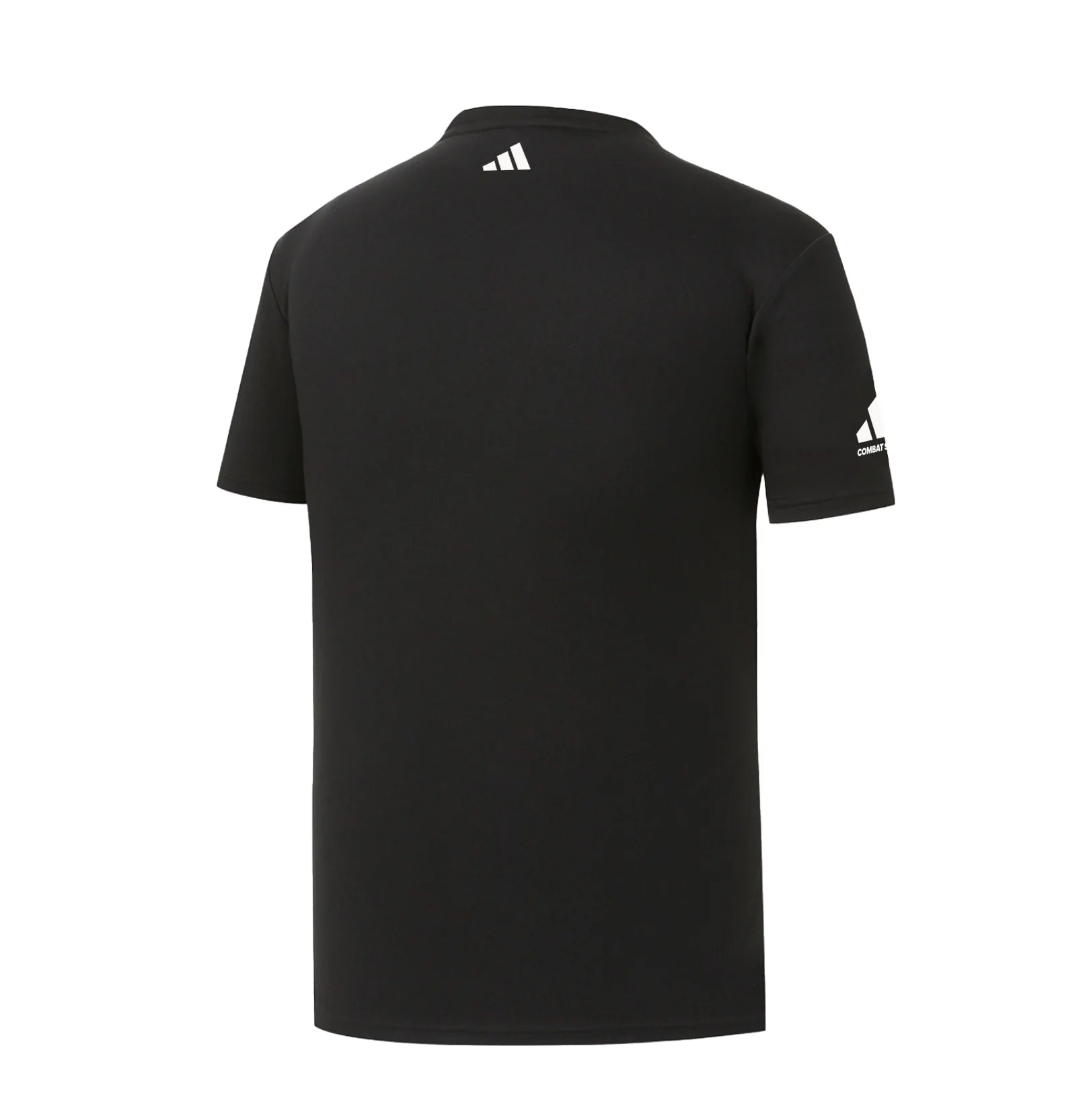 Black Adidas polo shirt on a white background