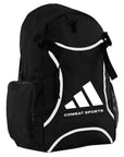 Black backpack with 'Combat Sports' branding on a white background
