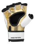 Gold and black glove designed for effective grappling.