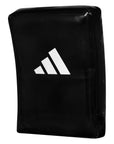 Black adidas pad with a white logo for kick training.
