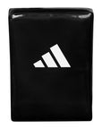 Black rectangular adidas kick shield with a white logo.