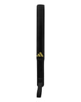 A black adidas PRO Striking stick with an ergonomic handle and a nylon strap.