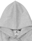 Gray hoodie with Adidas label on a white background