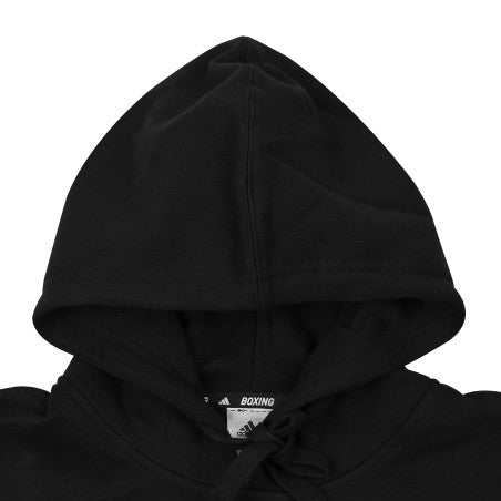 Black hoodie with Adidas Boxing logo on a white background