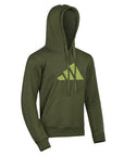 Green hoodie with a lime green adidas logo on a white background