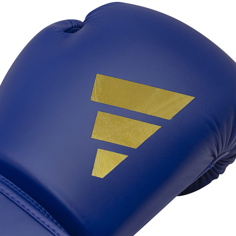 A blue boxing glove with a gold logo for Adidas FLX 3.0 series.