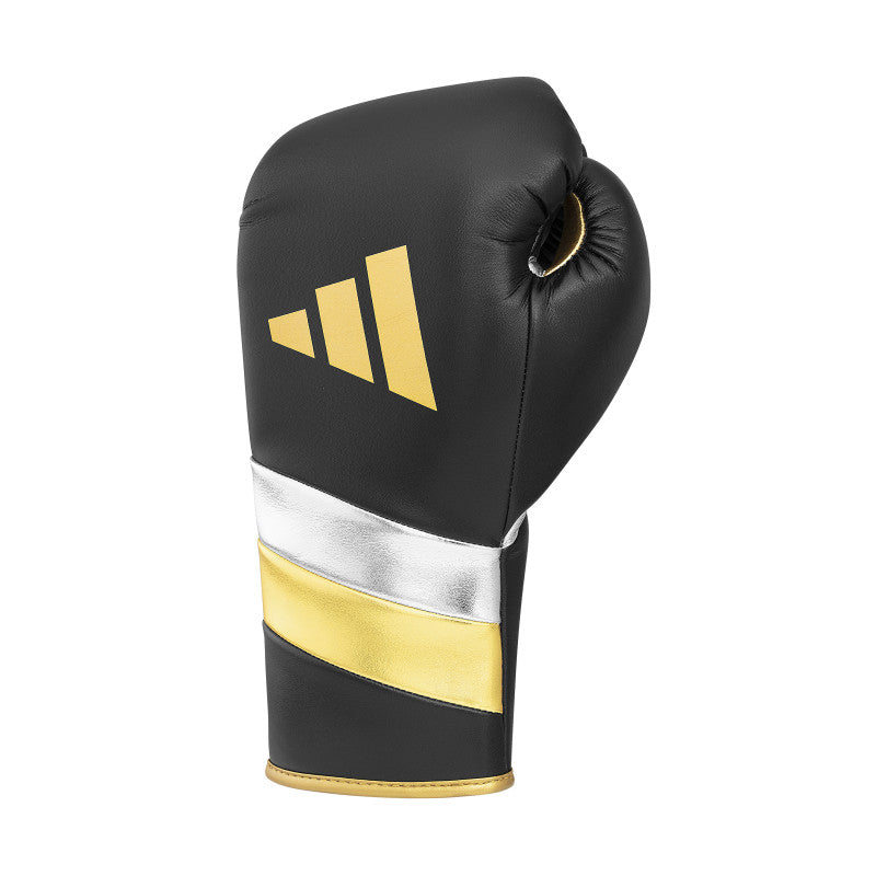 Black and gold adidas Adi-Speed 500 boxing glove.