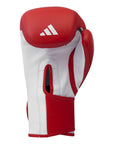 Red and white boxing glove with Adidas logo on a white background