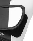 Close-up of a gaming chair with black armrest and 'TILT 250' text on a white background