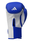Blue and white boxing glove with Adidas logo on a white background