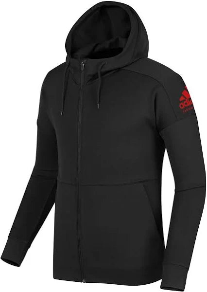 adidas Martial Arts Full Zipped Hooded Fleece Lined Sweatshirt Jacket