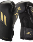 A pair of Speed TILT 150 training boxing gloves, black and grey.