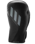 Black boxing glove with grey stripes, Speed TILT 150 Training Gloves.