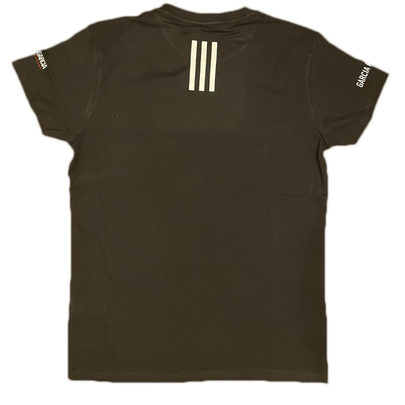 Black shirt with white stripes, part of the Boxing Apparel collection.