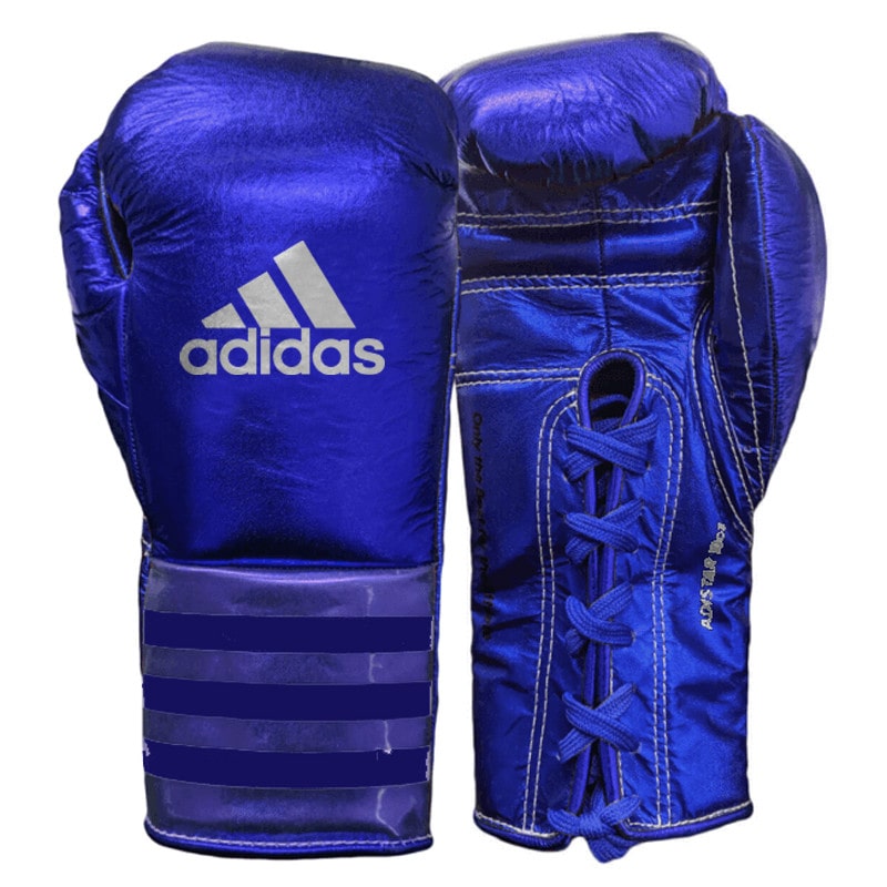 Blue adidas boxing gloves.