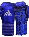 Blue adidas boxing gloves.