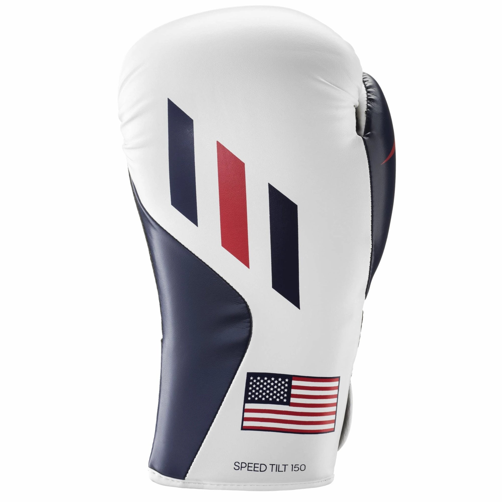 White Speed TILT 150 boxing glove with a flag, 14 oz.