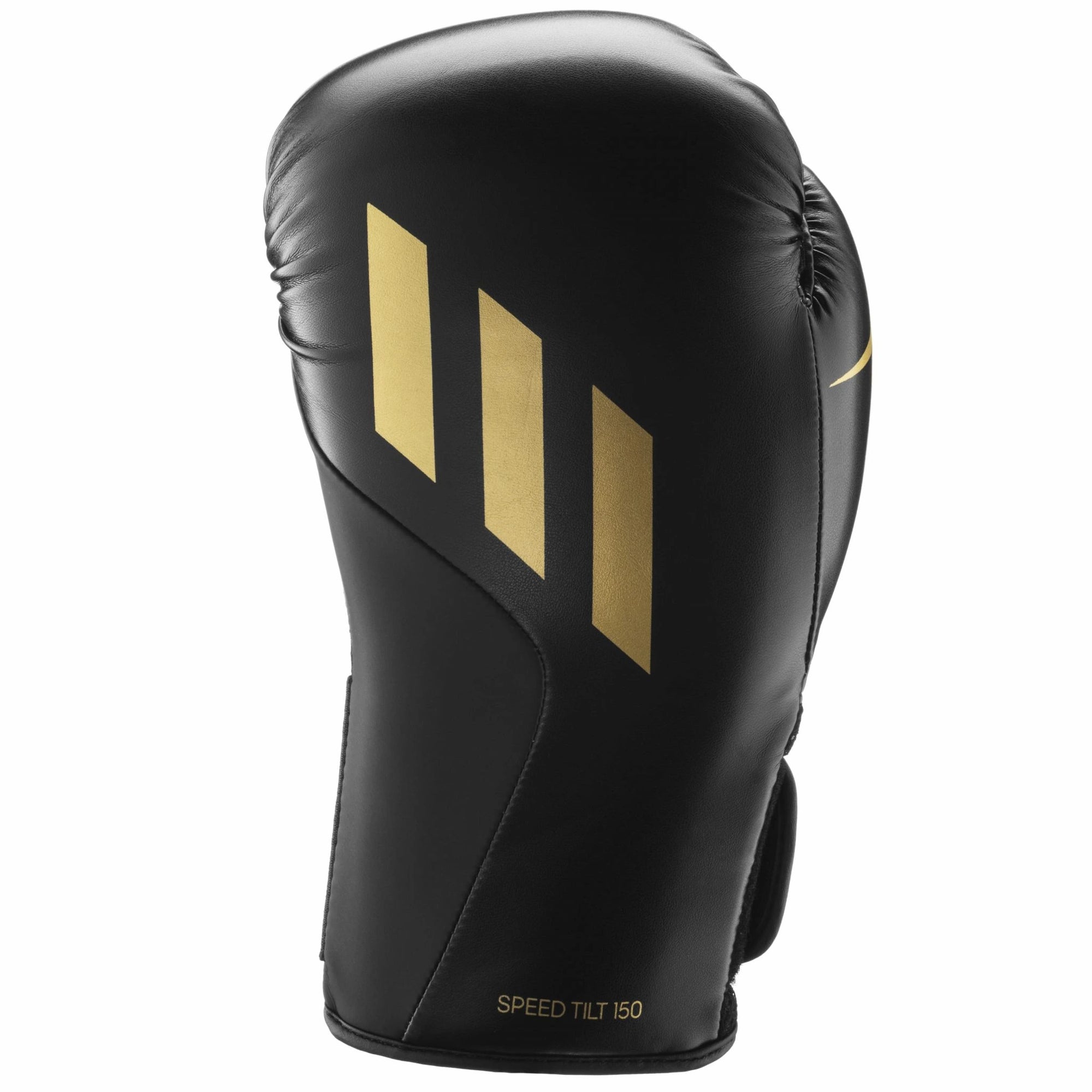 Black Speed TILT 150 boxing glove with gold stripes, 10 oz.