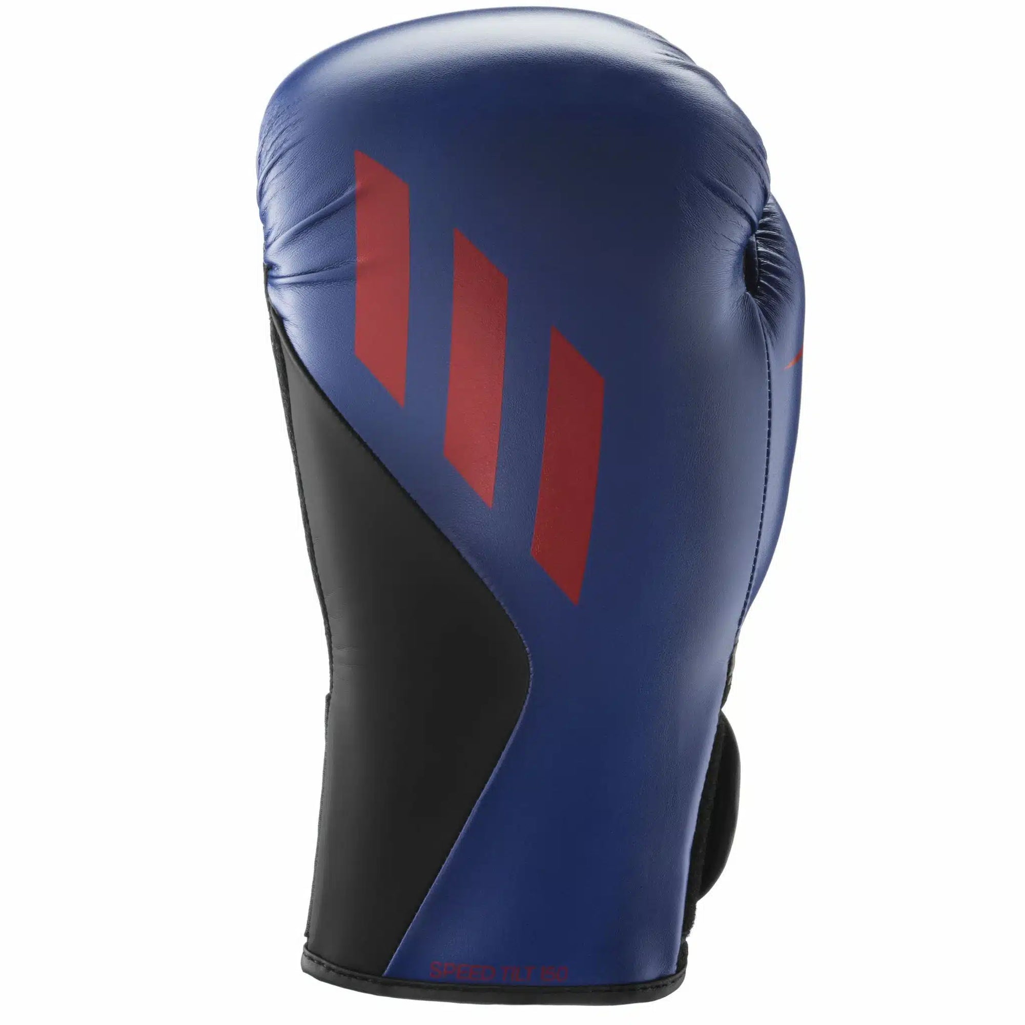 A blue and black boxing glove, 8 oz for training.