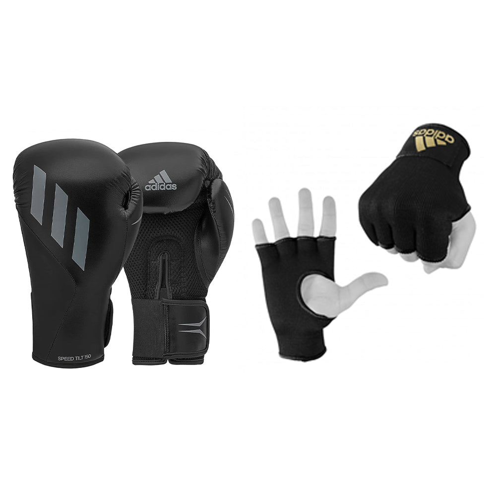 Adidas Speed Tilt 150 boxing gloves with inner gloves set.