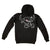 Black hoodie featuring a cartoon, Robert Garcia tribute.