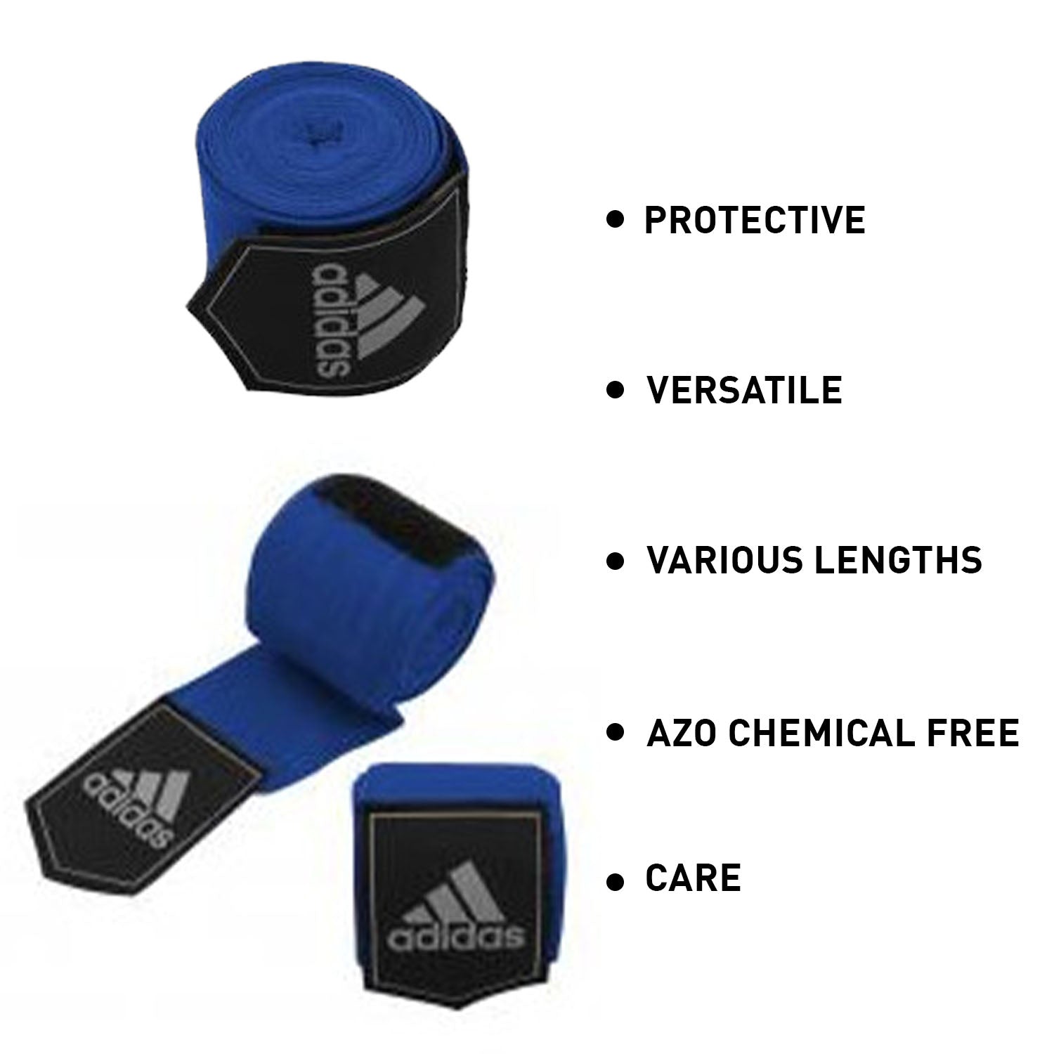 Several rolls of blue bandages for hand protection.