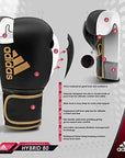 Black and white boxing glove, adidas brand.