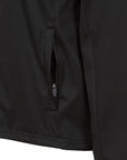 Close-up of a black jacket, part of adidas Women's Hydrosuit separates.