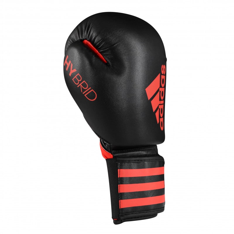 Black and red boxing glove, Adidas Hybrid 50 model.