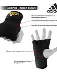 Hand with a black boxing glove from adidas bundle.