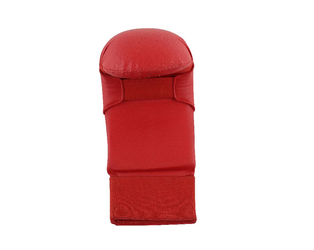 Red boxing glove on a white background.