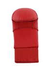 Red boxing glove on a white background.