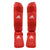 Red shin guards for karate with WKF approval.