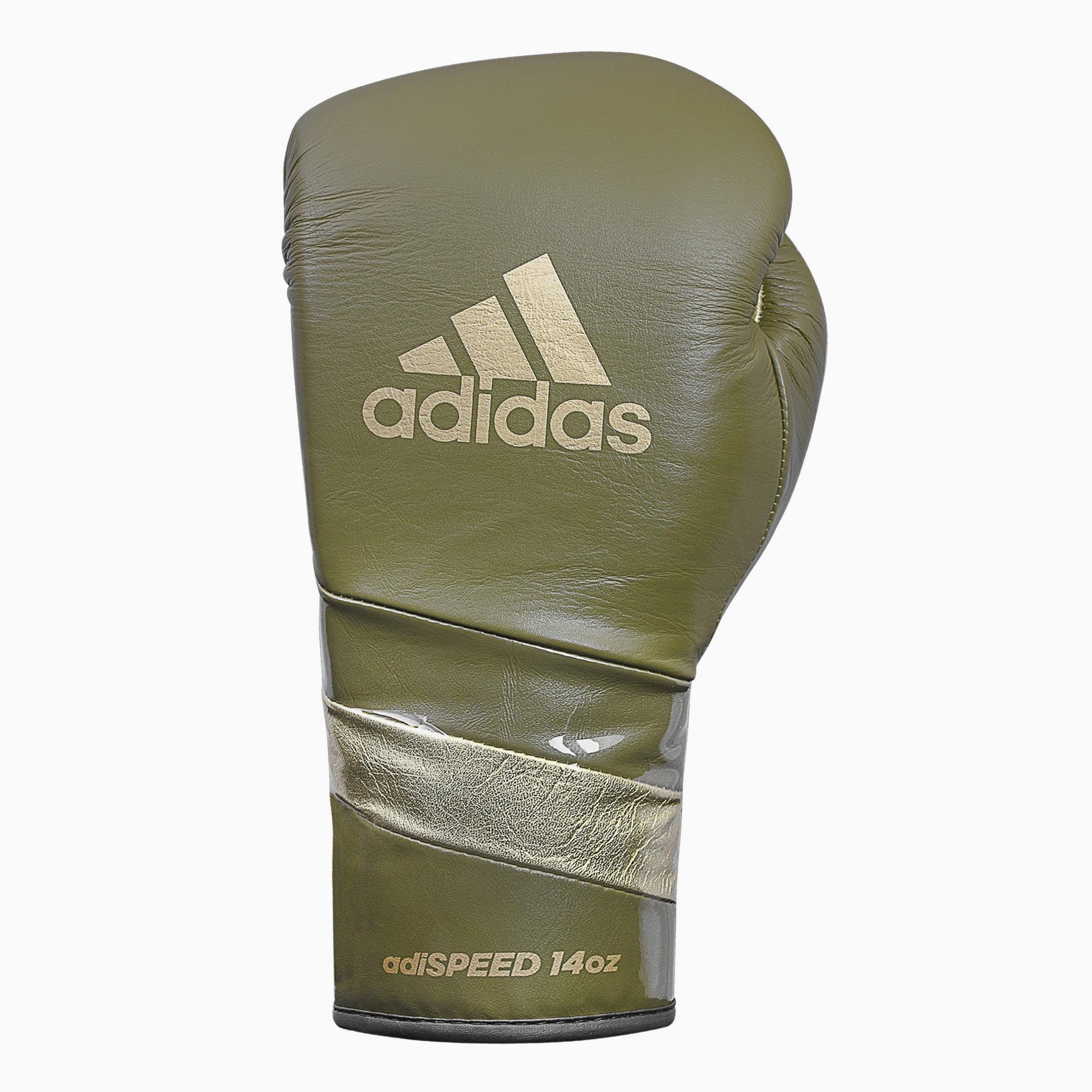 Boxing glove featuring a logo.