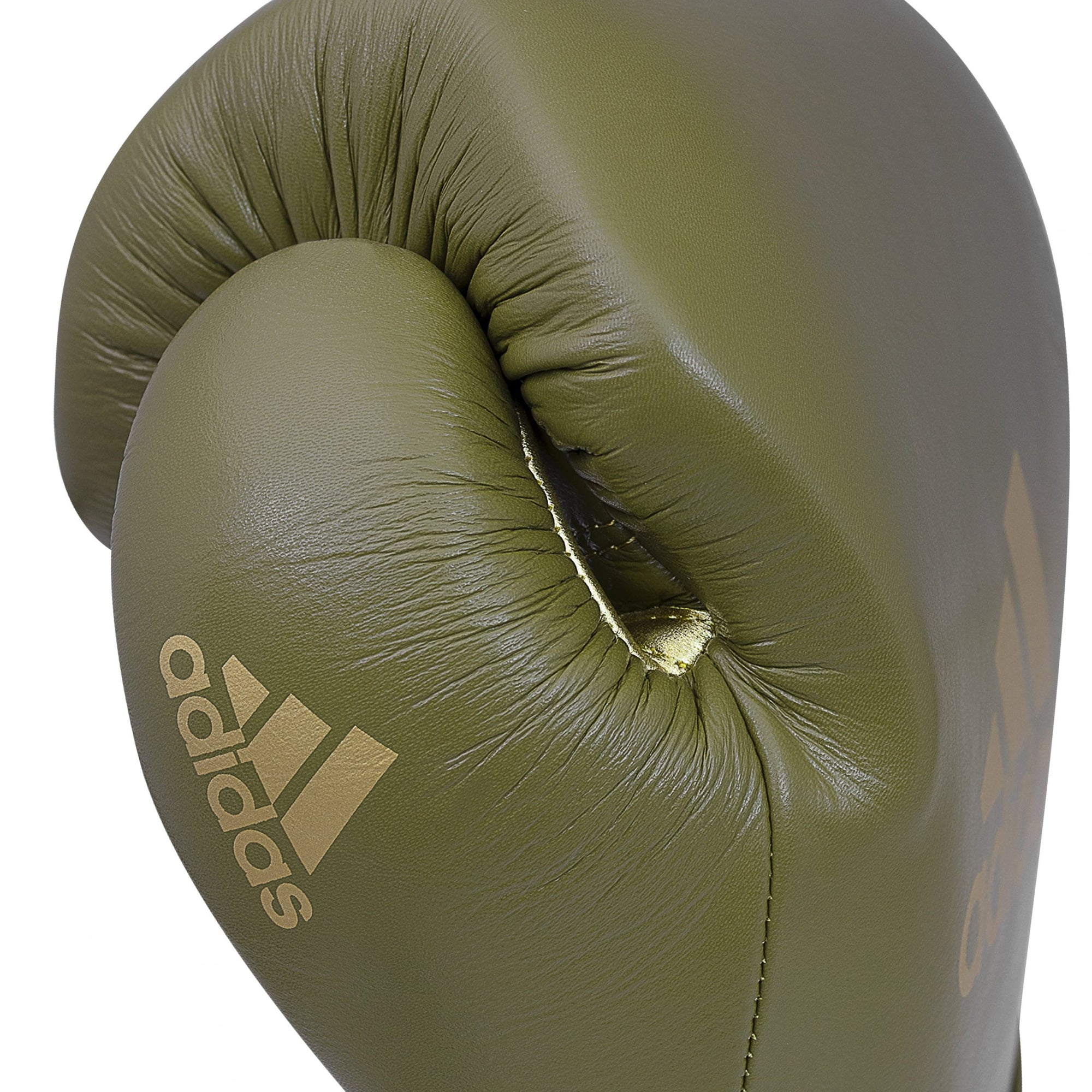 Close-up of green boxing glove for adiSPEED 501 PRO.