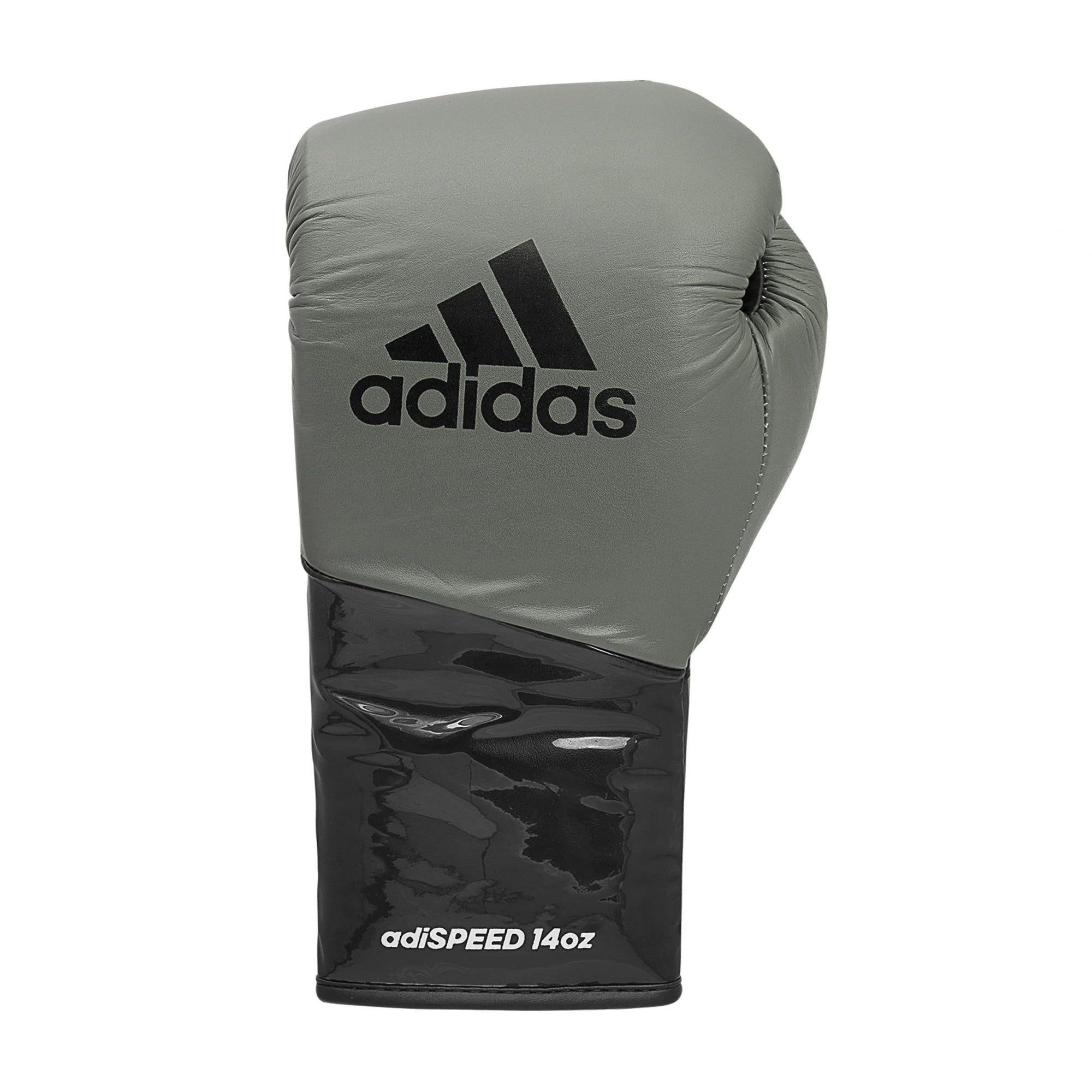 Grey/Black boxing glove on a white background, 16 oz size.