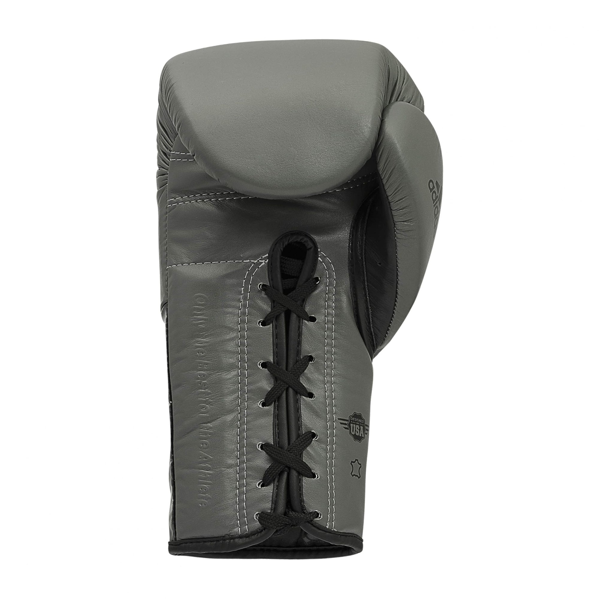 Midnight/Silver/Black boxing glove with laces, 14 oz size.