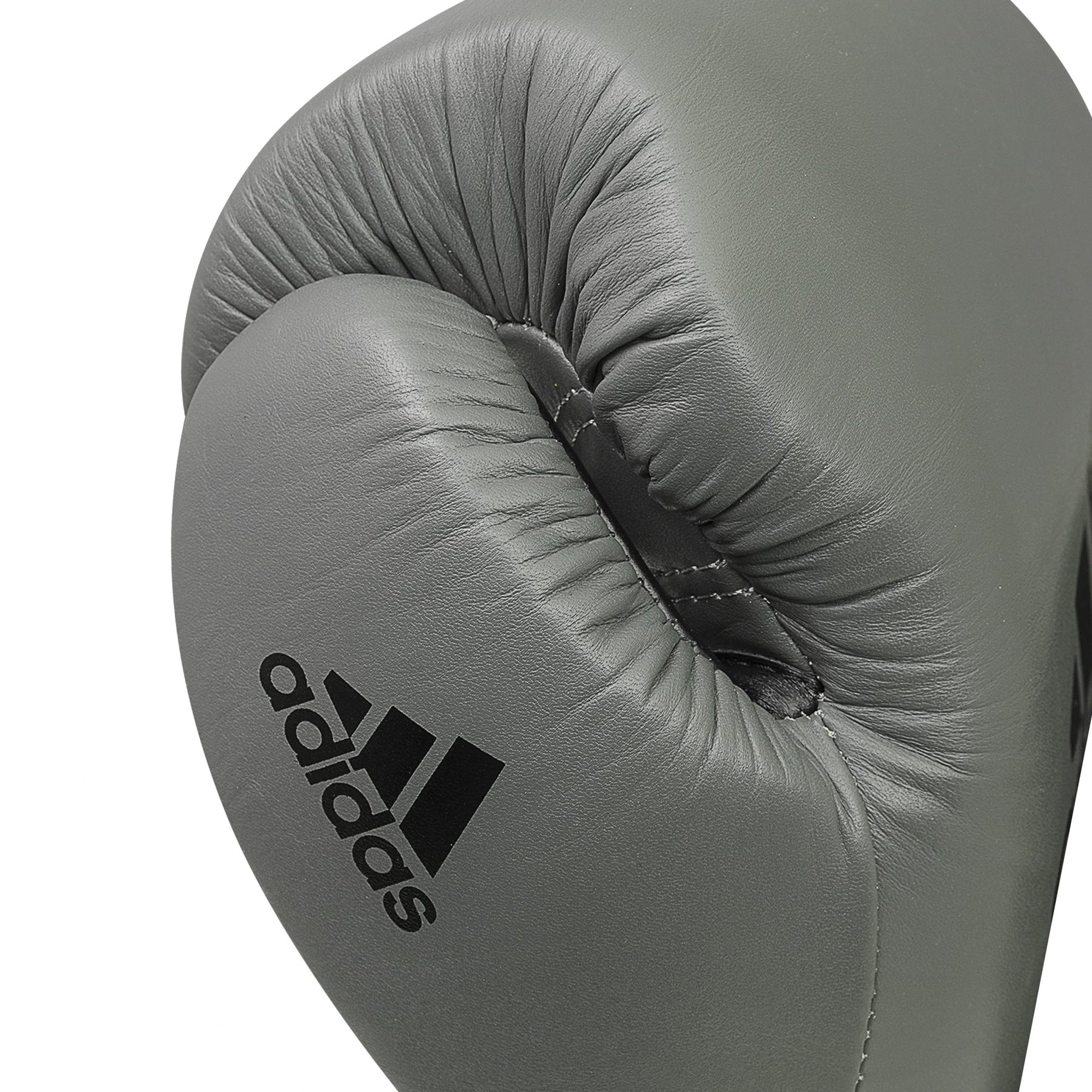 Close-up of 16 oz boxing glove, Martini Olive and Gold, limited edition adiSPEED 500 PRO.