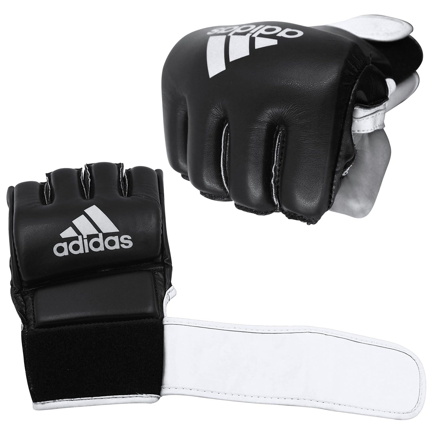 A pair of adidas grappling training gloves.