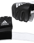 A pair of adidas grappling training gloves.