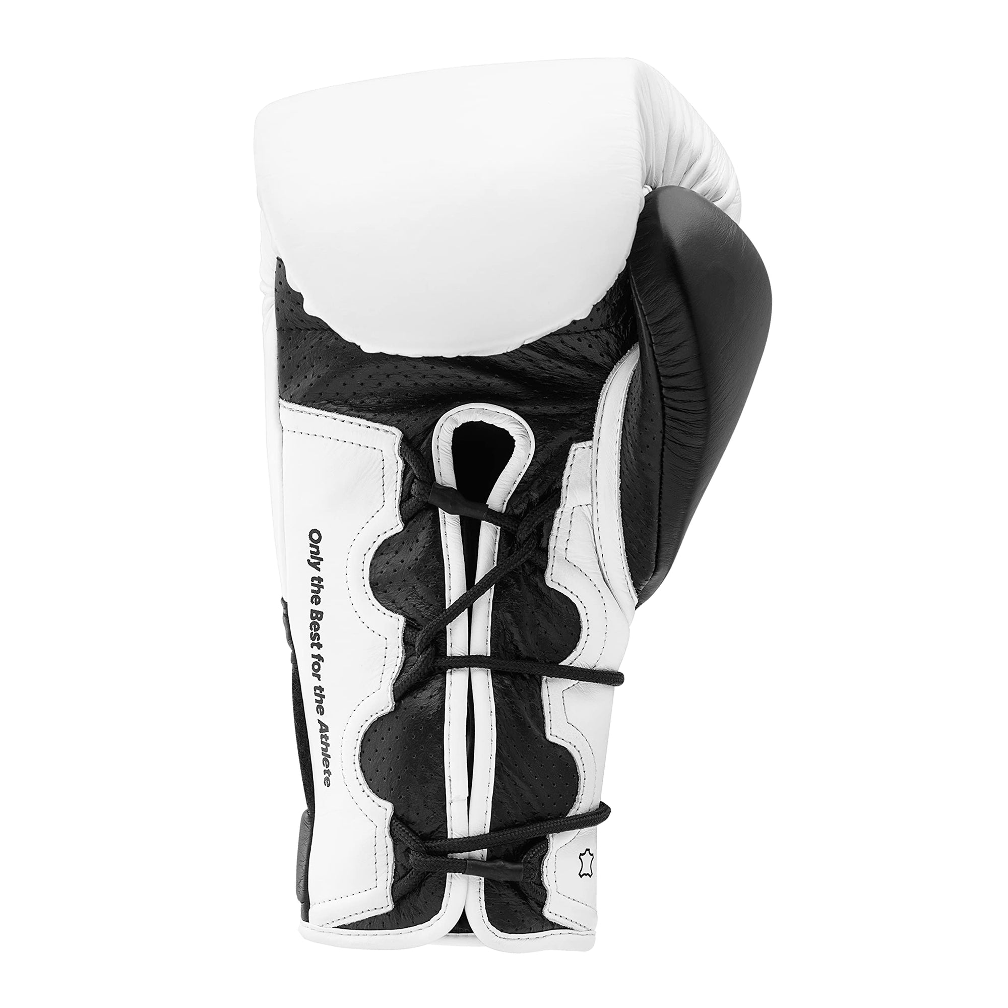 Black and white boxing glove design.