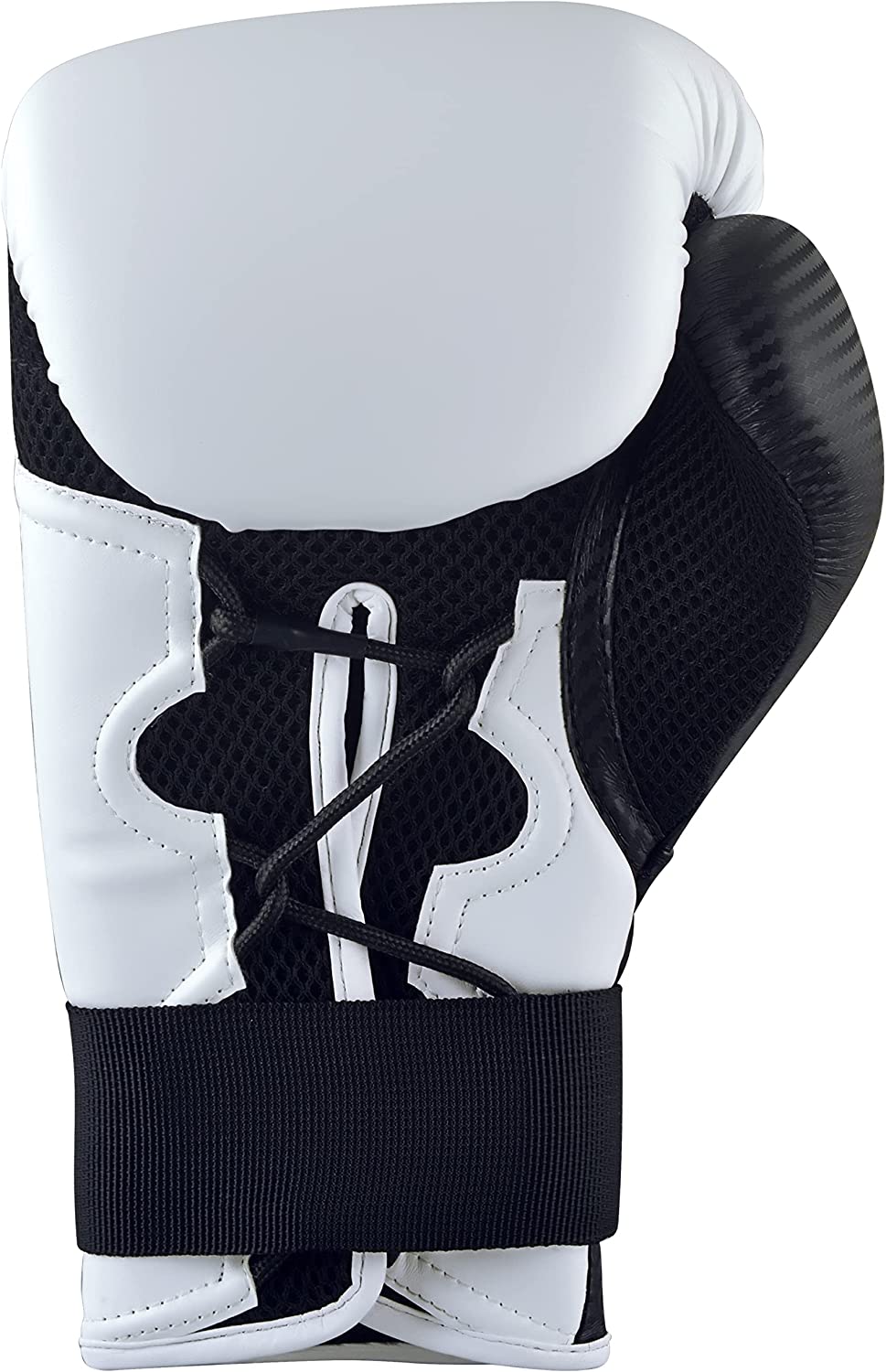 Black and white 8 oz boxing glove for fitness.